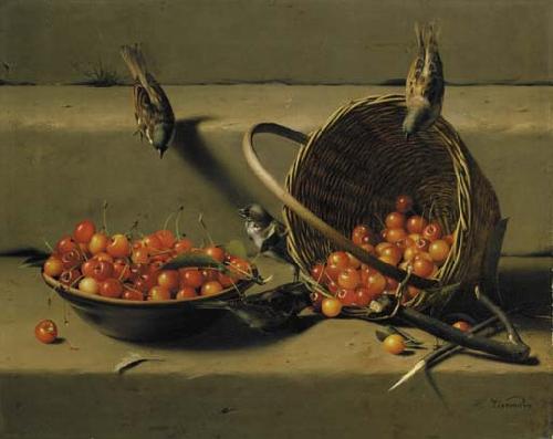 George Hitchcock The cherry thieves Sweden oil painting art